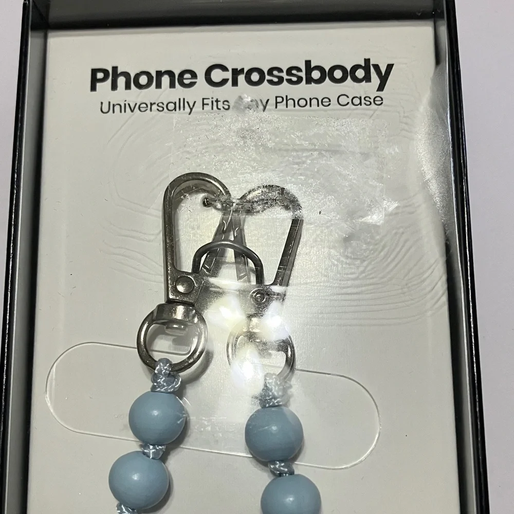 Blue Beaded Phone Crossbody Case